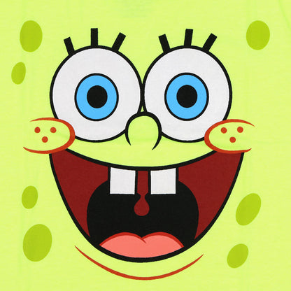SpongeBob Squarepants T-Shirt Boy's Neon Big Face Short Sleeve Graphic Top