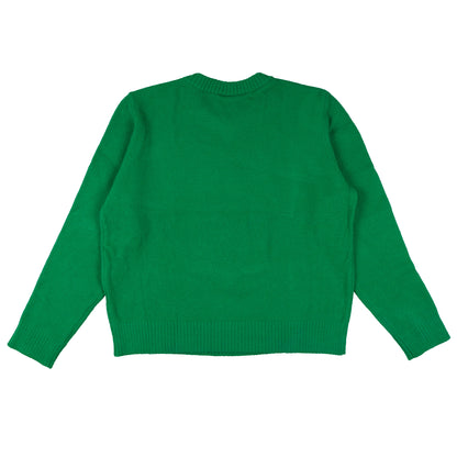 Wicked Sweater Women's W Logo Design Ribbed Pullover Knit Crewneck