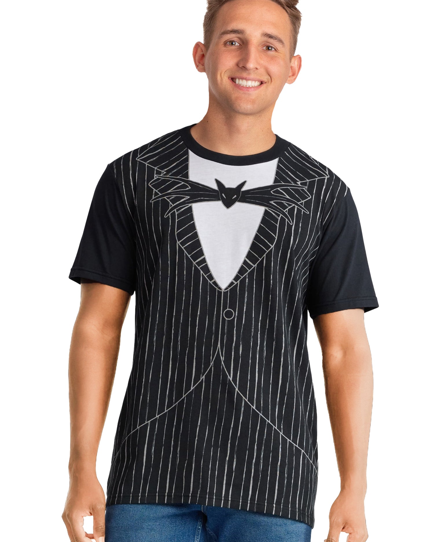 The Nightmare Before Christmas Shirt Men's Jack Tuxedo Shirt and Beanie Set