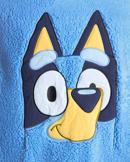 Bluey Sweatshirt Men's Half Zip Up Big Face Costume Fleece Pullover