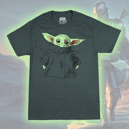 Star Wars T-Shirt Men's Grogu Sketch Style Design Short Sleeve Tee