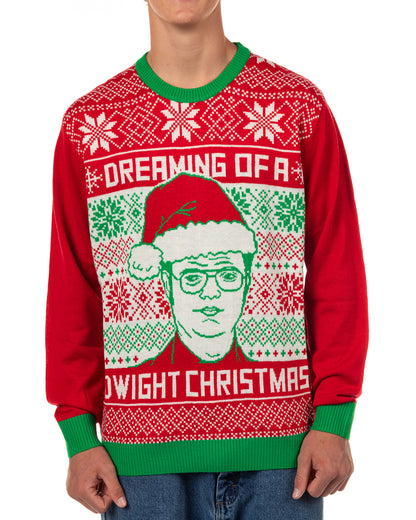 The Office Ugly Sweater Dreaming Of A Dwight Christmas Holiday Pullover