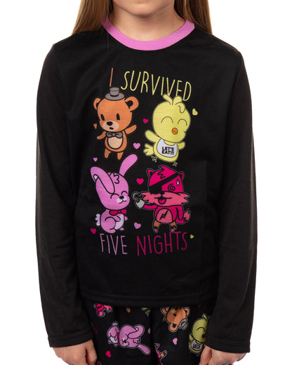 Five Nights at Freddy's Pajamas Girls' I Survived Two-Piece Sleep Set