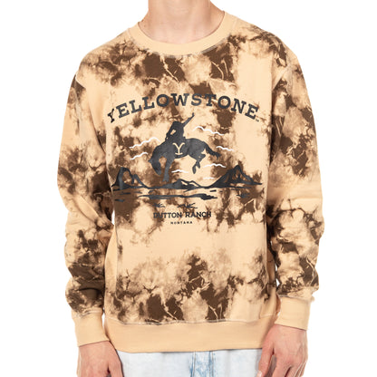 Yellowstone Dutton Ranch Sweatshirt Men's Long Sleeve Tie Dye Pullover