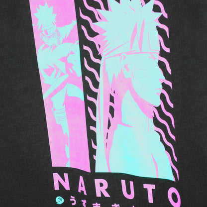 Naruto Uzumaki T-Shirt Men's Neon Fight Pose Short Sleeve Graphic Top