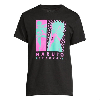 Naruto Uzumaki T-Shirt Men's Neon Fight Pose Short Sleeve Graphic Top