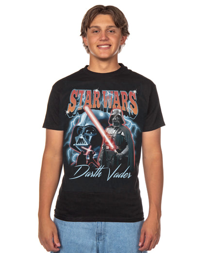 Star Wars T-Shirt Men's Darth Vader Lightsaber Short Sleeve Graphic Top