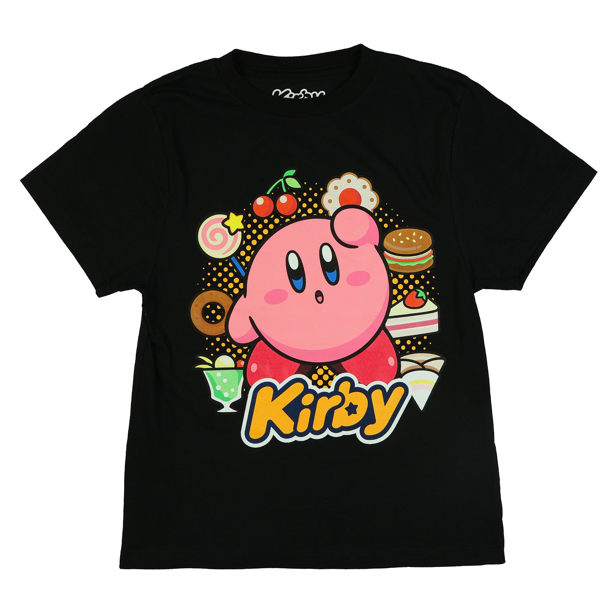 Kirby T-Shirt Girl's Snack Circle Video Game Character Short Sleeve Top