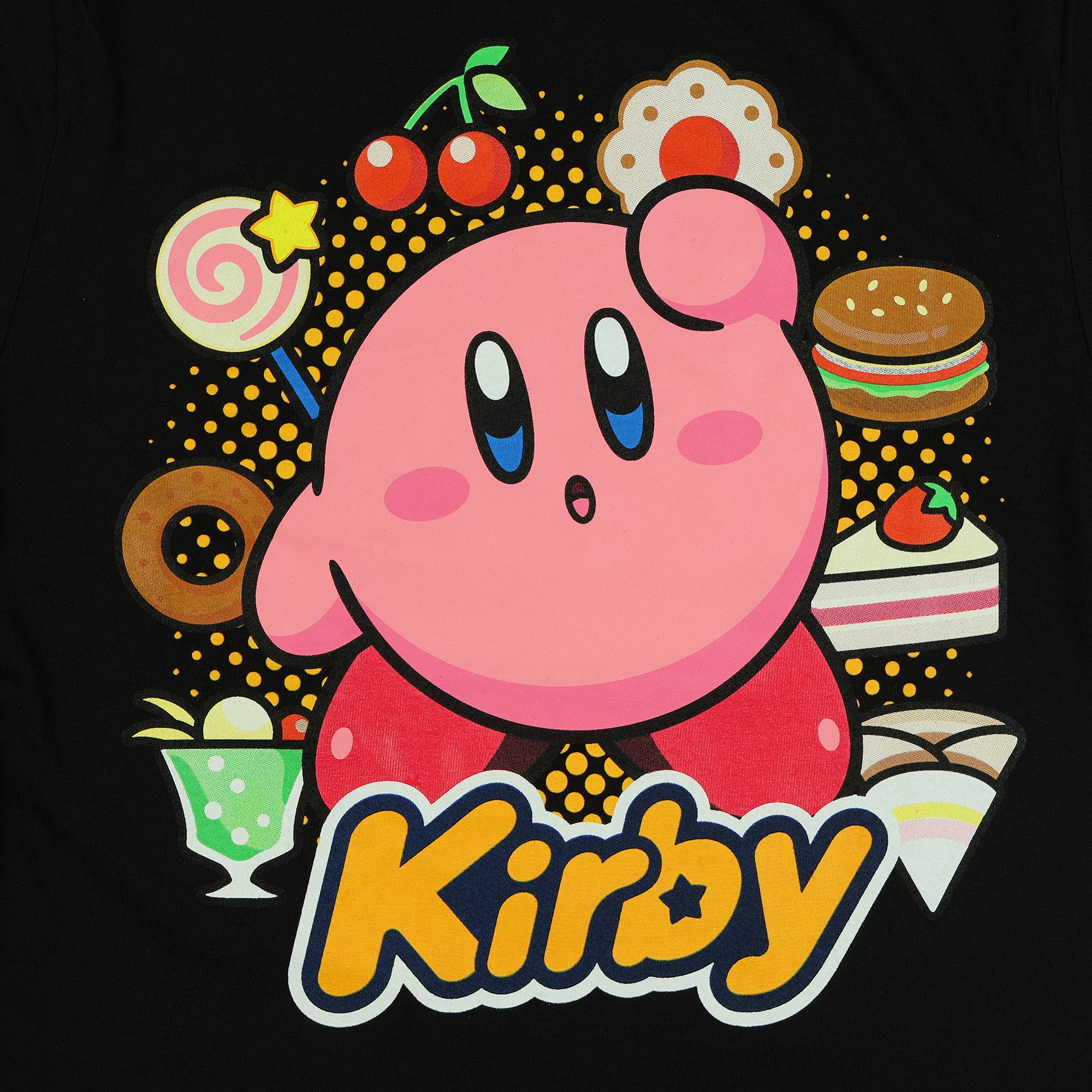 Kirby T-Shirt Girl's Snack Circle Video Game Character Short Sleeve Top