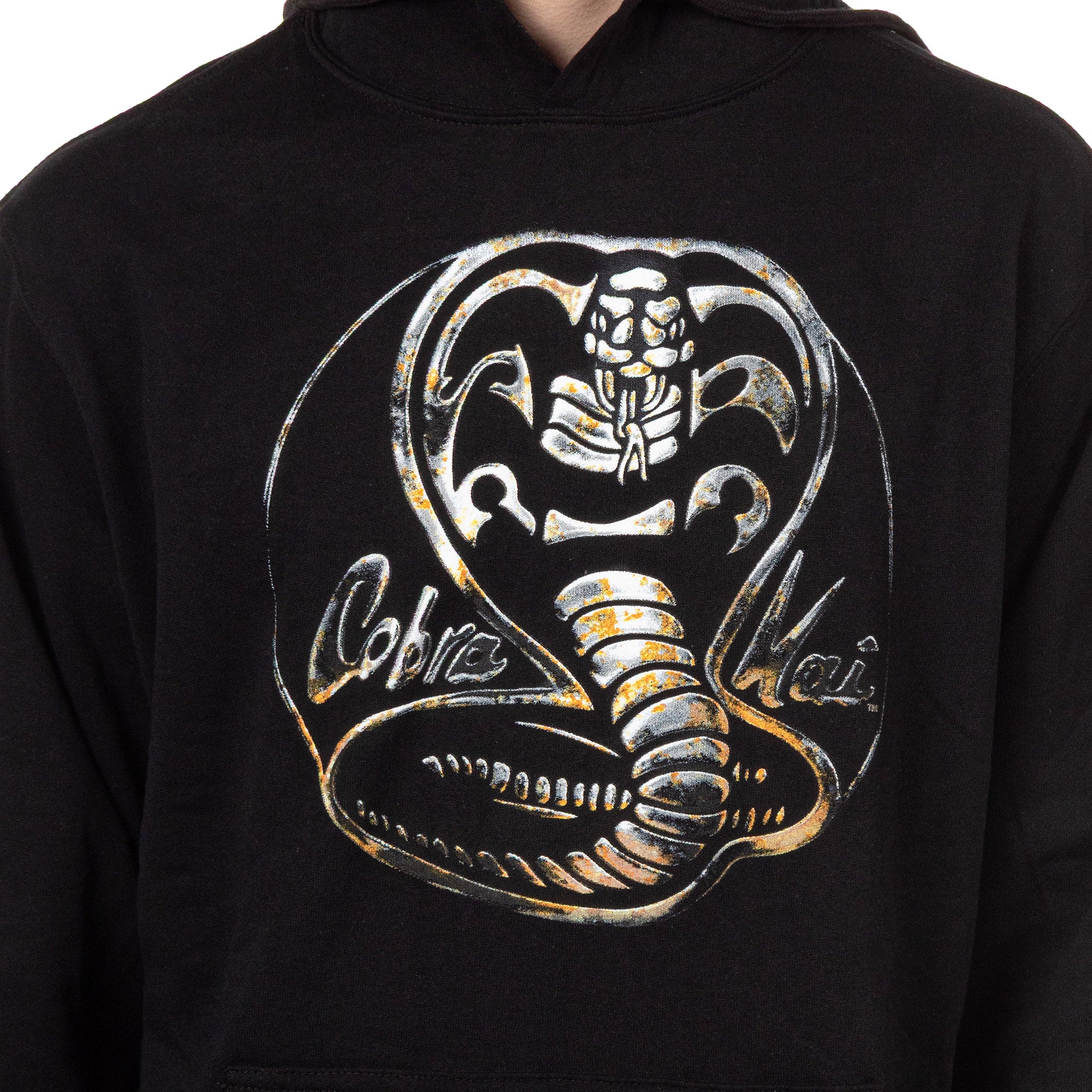 Karate Kid Cobra Kai Hoodie Men's Metal Snake Logo Long Sleeve Pullover