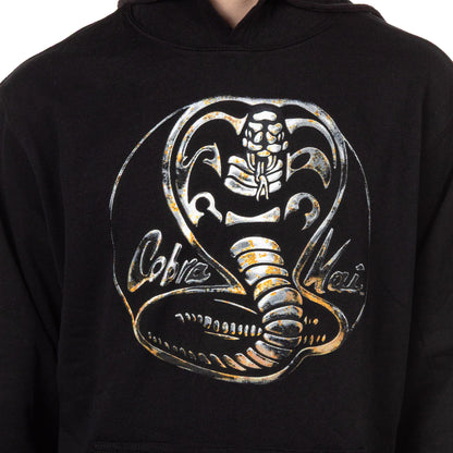 Karate Kid Cobra Kai Hoodie Men's Metal Snake Logo Long Sleeve Pullover