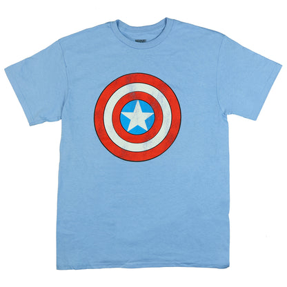 Marvel Comics Captain America Shirt Men's Shield Distressed Short Sleeve Tee