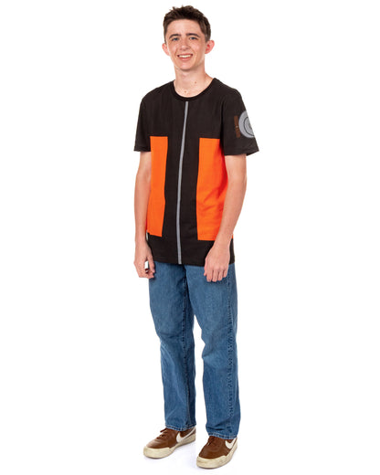 Naruto Uzumaki Shirt Men's Clan Symbol Costume Cosplay Short Sleeve Tee
