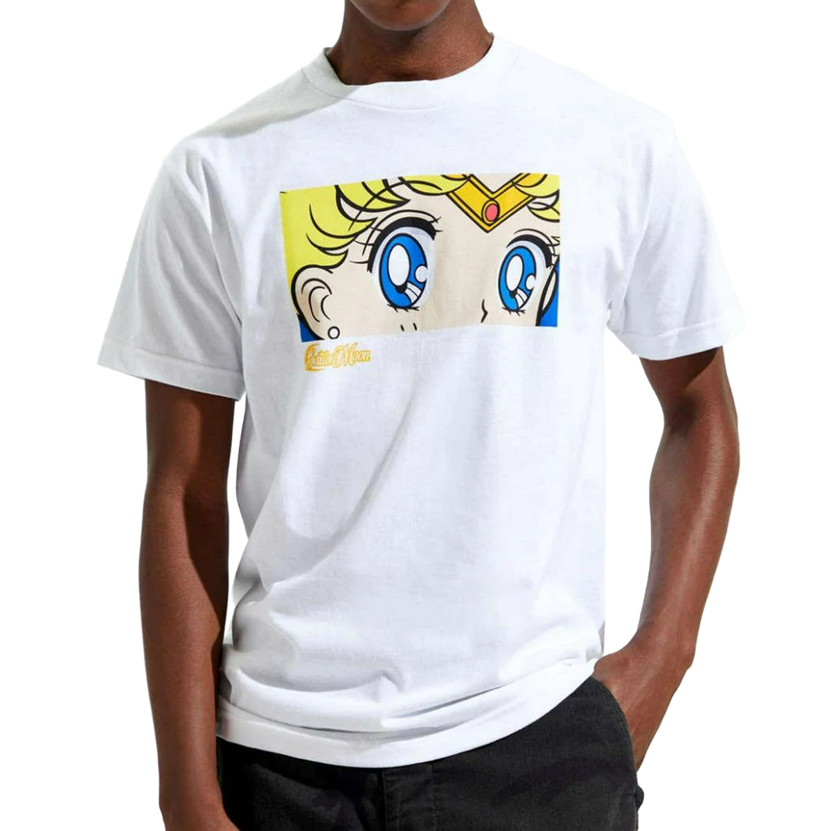 Sailor Moon T-Shirt Men's Usagi Tsukino Big Face Short Sleeve Anime Tee