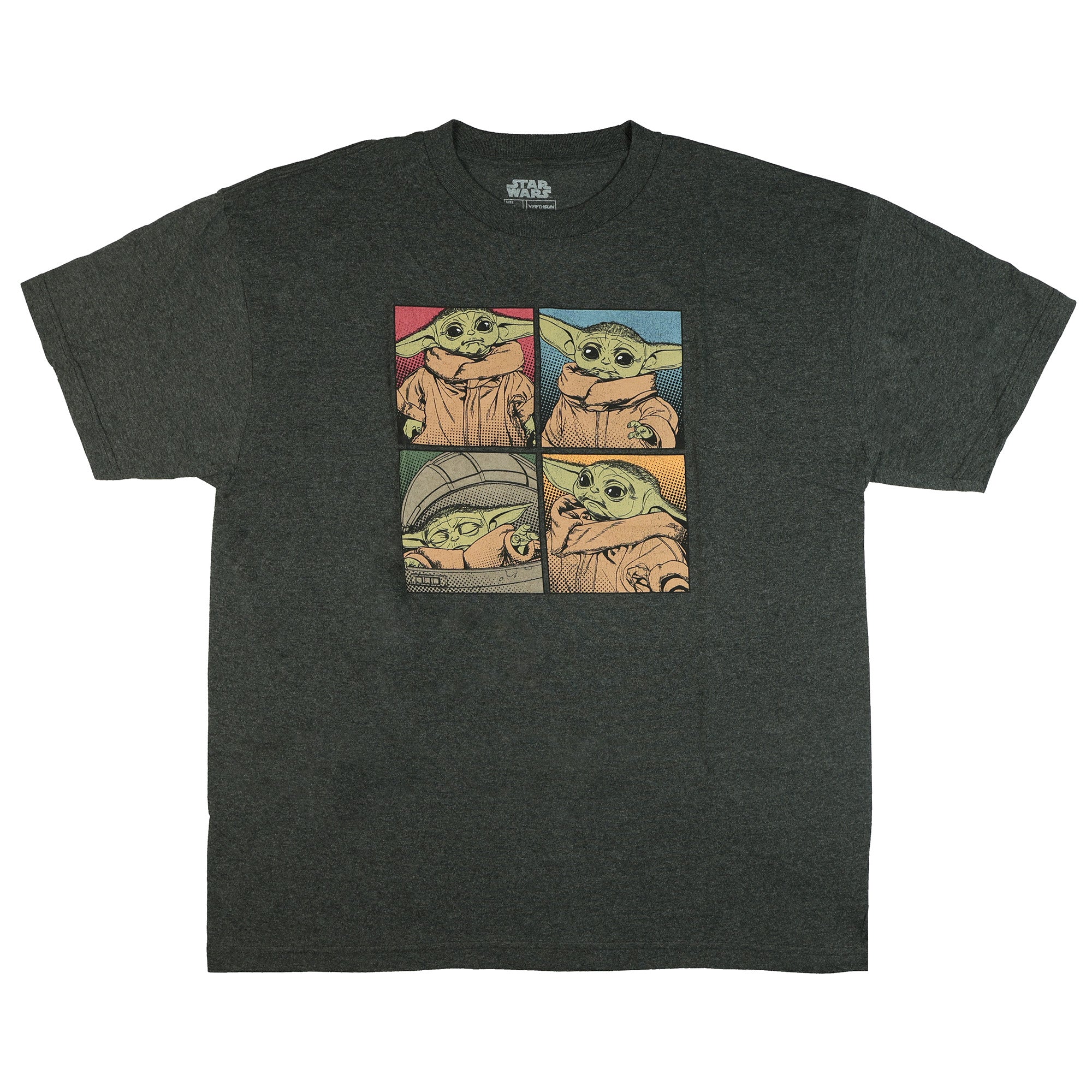 Star Wars T-shirt Men's Baby Yoda Pixelated Boxes Design Short Sleeve Tee