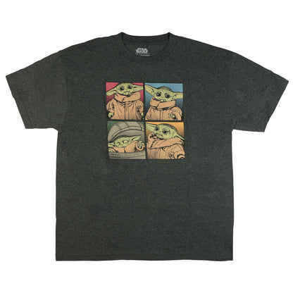 Star Wars T-shirt Men's Baby Yoda Pixelated Boxes Design Short Sleeve Tee