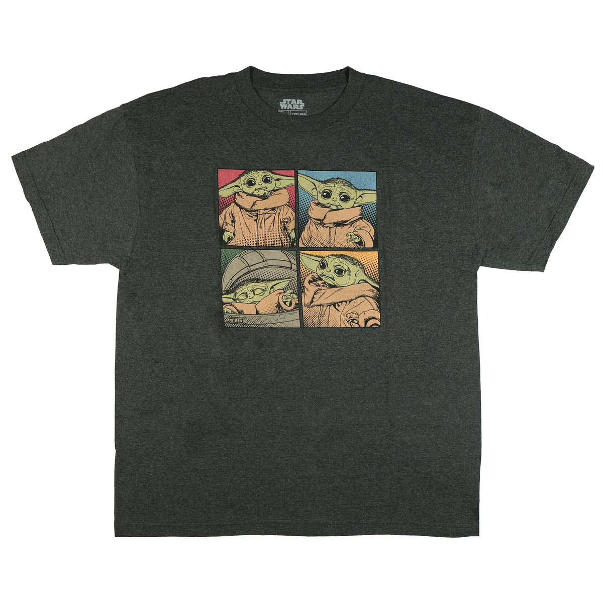 Star Wars T-shirt Men's Baby Yoda Pixelated Boxes Design Short Sleeve Tee