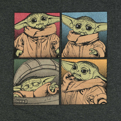 Star Wars T-shirt Men's Baby Yoda Pixelated Boxes Design Short Sleeve Tee