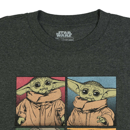 Star Wars T-shirt Men's Baby Yoda Pixelated Boxes Design Short Sleeve Tee