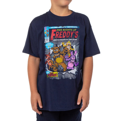 Five Nights at Freddy's T-Shirt Boys' Comic Book Style Short Sleeve Tee
