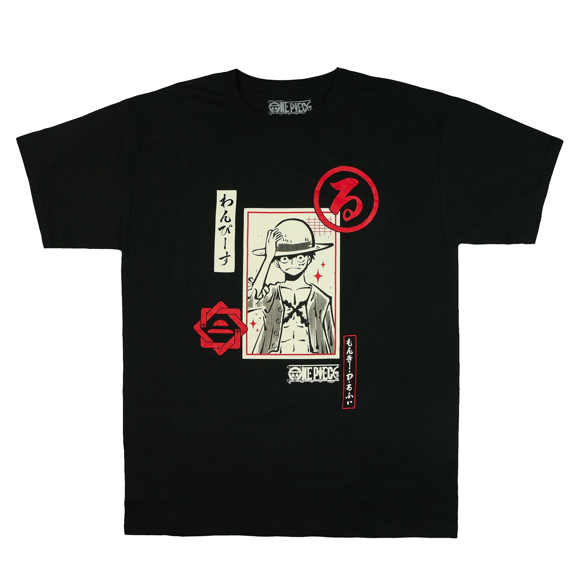 One Piece T-Shirt Men's Monkey D. Luffy Design Short Sleeve Tee