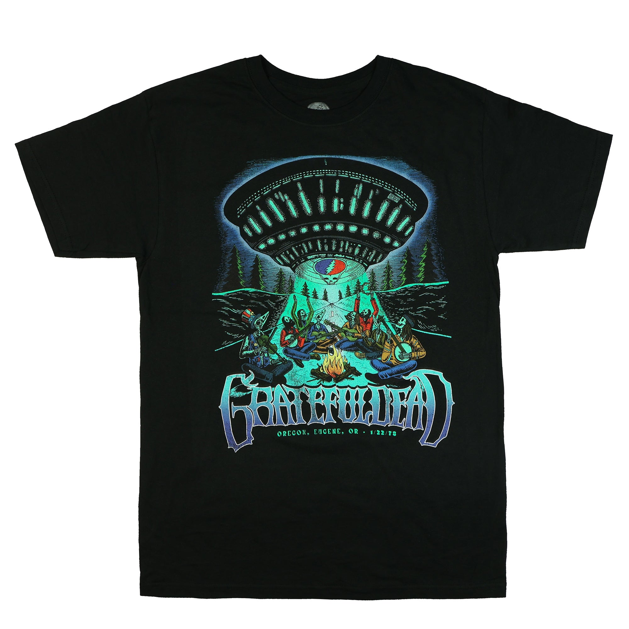 Grateful Dead T-Shirt Men's UFO Campfire Abduction Short Sleeve Tee