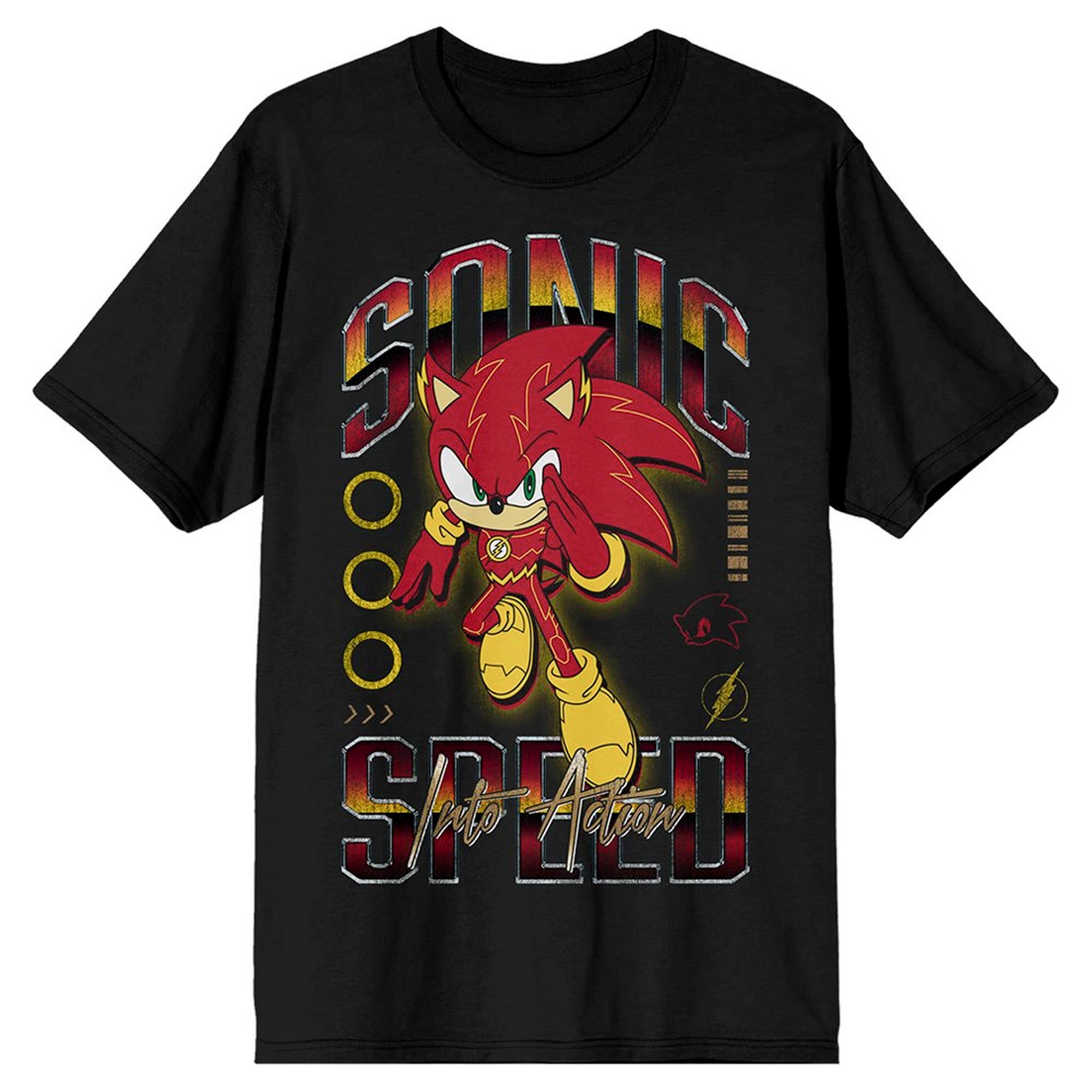 DC Comics Sonic The Hedgehog Shirt Men's The Flash Sonic short sleeve Tee