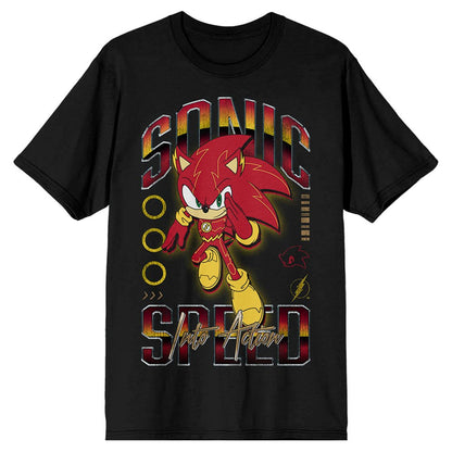 DC Comics Sonic The Hedgehog Shirt Men's The Flash Sonic short sleeve Tee