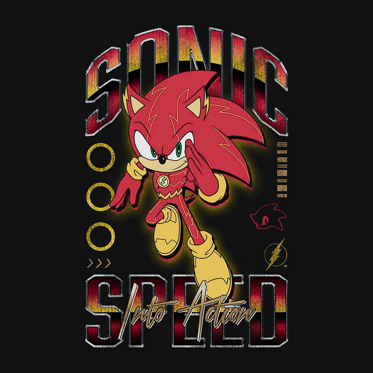 DC Comics Sonic The Hedgehog Shirt Men's The Flash Sonic short sleeve Tee