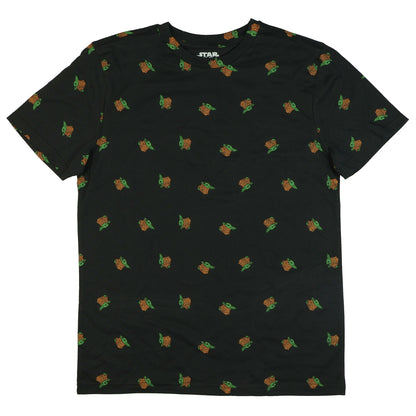 Disney Star Wars The Mandalorian Shirt Men's Grogu AOP Short Sleeve Tee