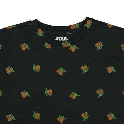 Disney Star Wars The Mandalorian Shirt Men's Grogu AOP Short Sleeve Tee