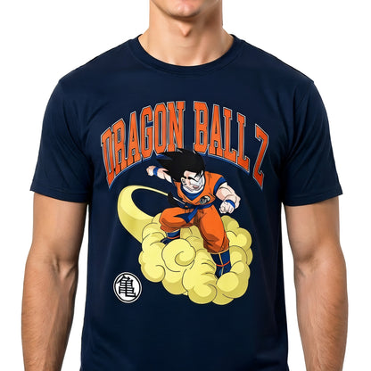 Dragon Ball Z Shirt Men's Son Goku Flying Nimbus Short Sleeve Top