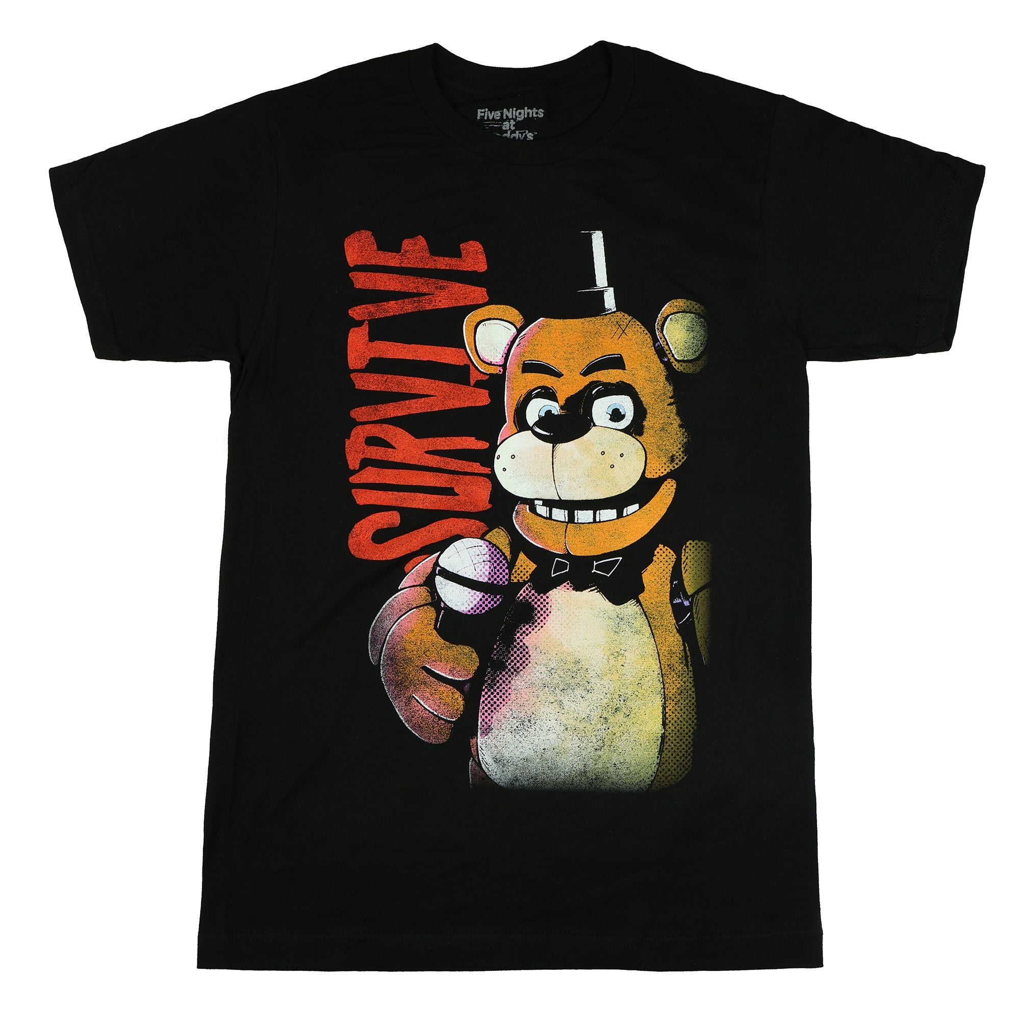 Five Nights At Freddy's Shirt Men's Survive Freddy Fazbear Short Sleeve Top