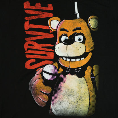Five Nights At Freddy's Shirt Men's Survive Freddy Fazbear Short Sleeve Top
