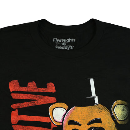 Five Nights At Freddy's Shirt Men's Survive Freddy Fazbear Short Sleeve Top