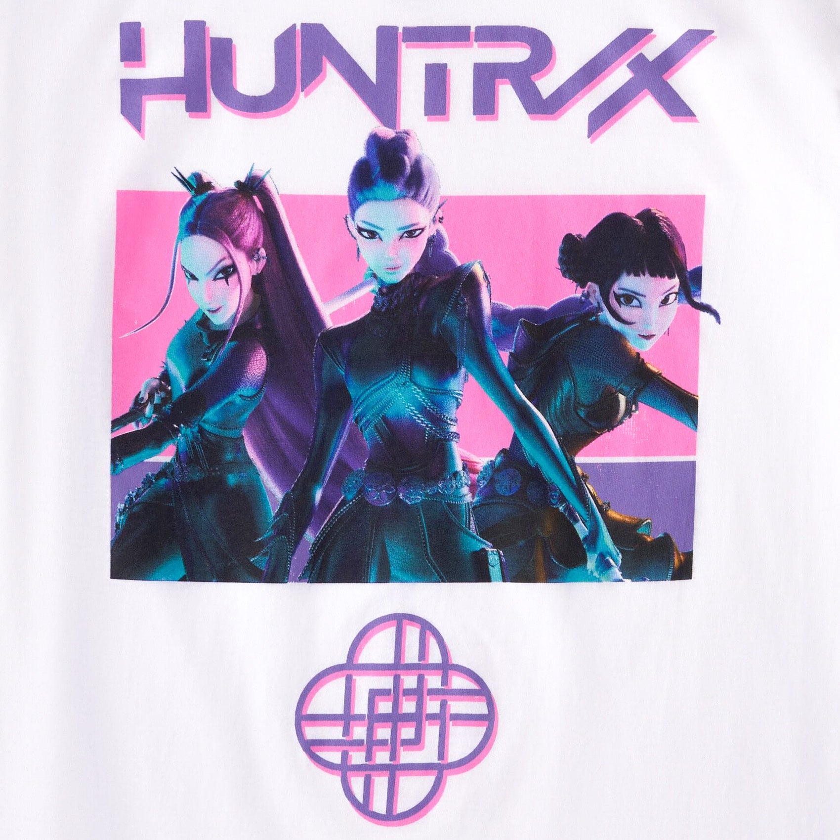 K-Pop Demon Hunters T-Shirt Women's Neon Pink Huntirx Design Graphic Tee
