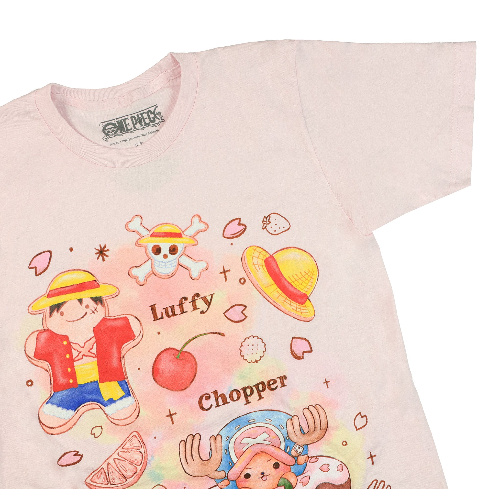 One Piece Shirt Men's Luffy and Chopper Cookies Short Sleeve Graphic Tee
