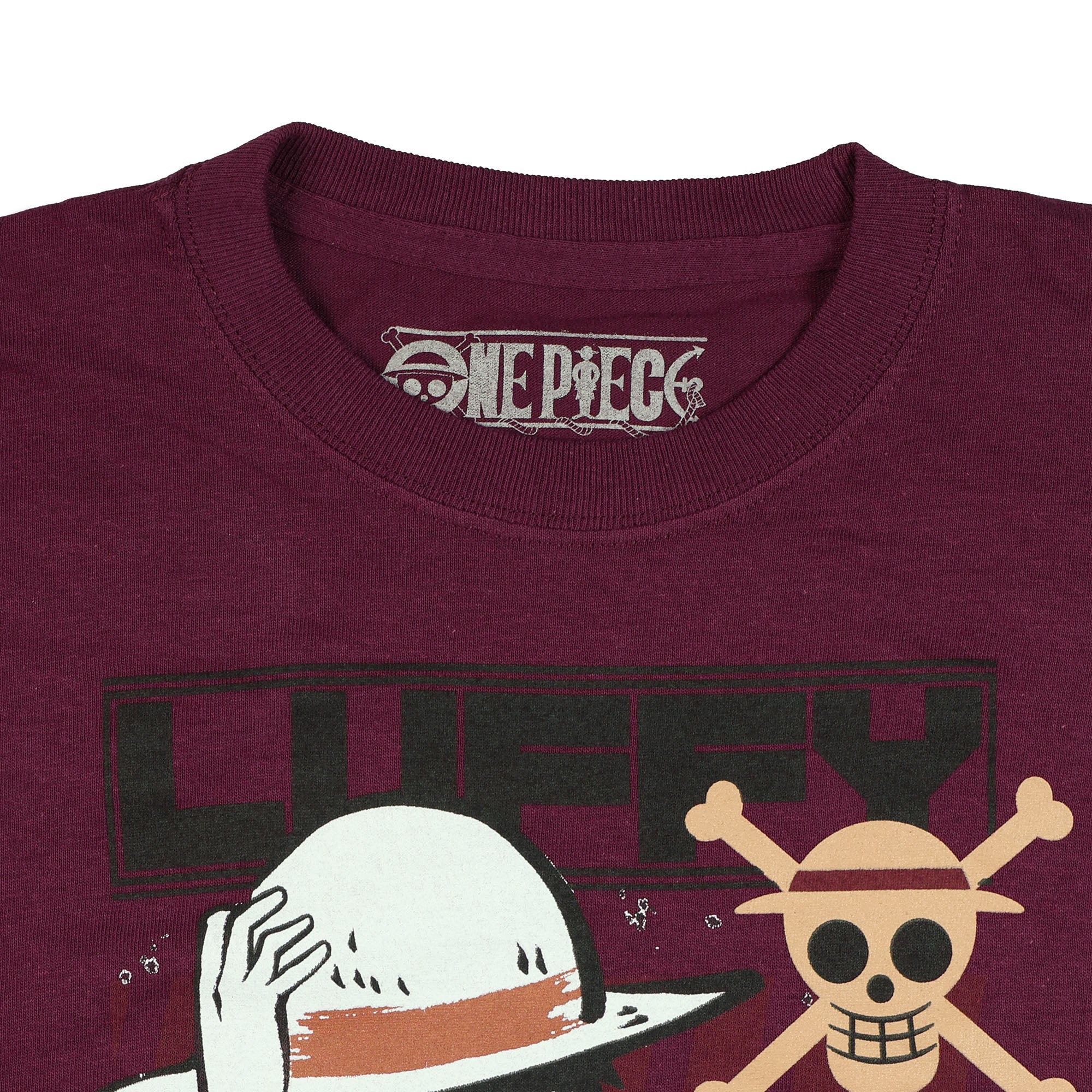 One Piece T-Shirt Boy's Luffy Character Sketch Short Sleeve Graphic Top