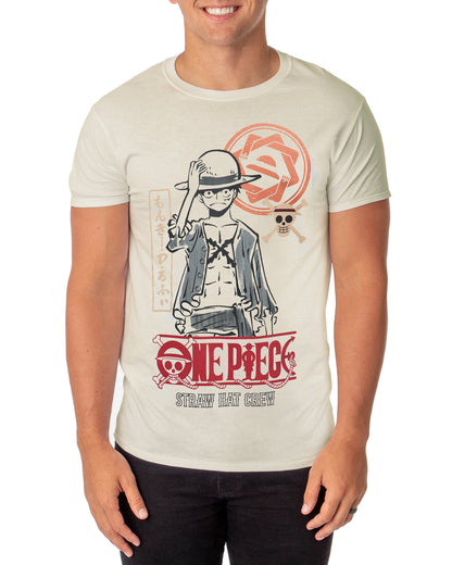 One Piece Shirt Men's Luffy Straw Hat Crew Short Sleeve Graphic Tee