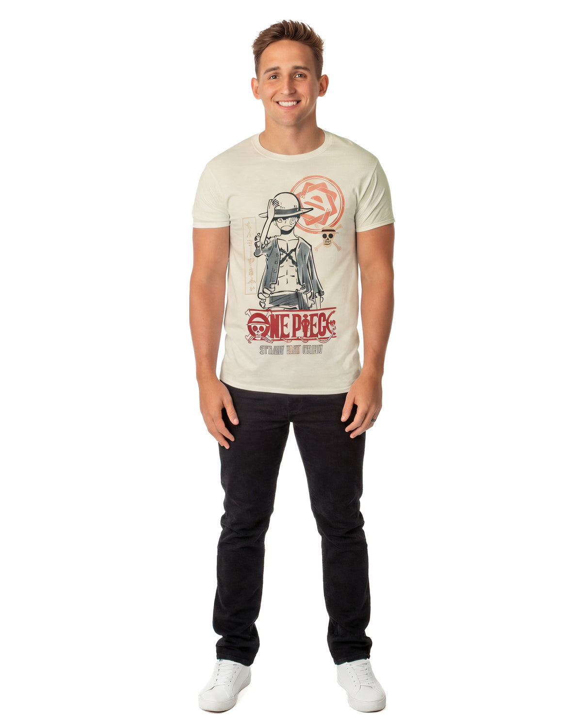One Piece Shirt Men's Luffy Straw Hat Crew Short Sleeve Graphic Tee