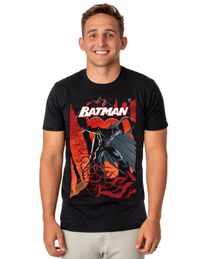 DC Comics Batman T-Shirt Men's Swarming Bats Short Sleeve Tee