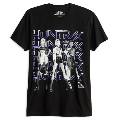 K-Pop Demon Hunters Men's Huntrix Logo Rumi Zoey Mira Short Sleeve Tee