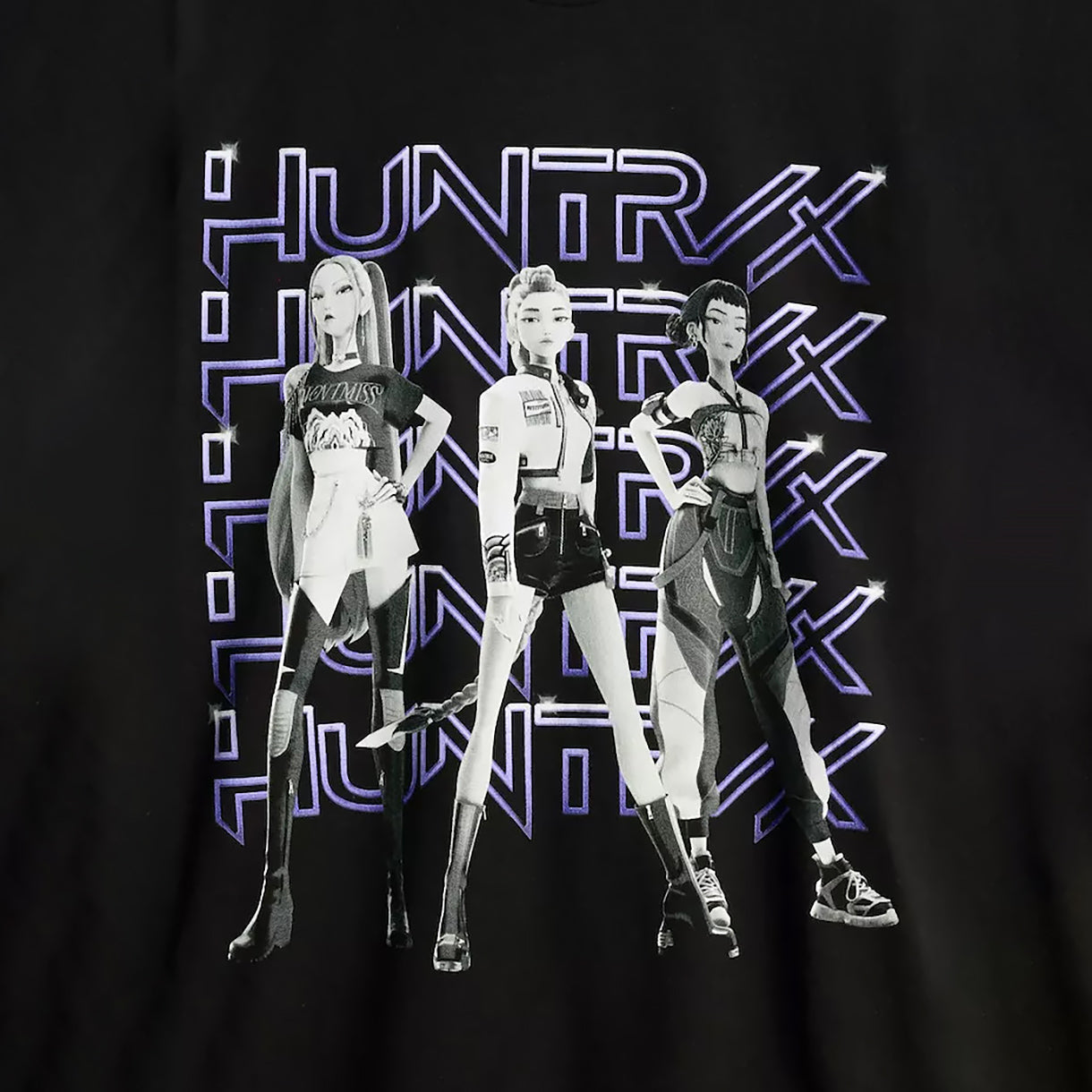 K-Pop Demon Hunters Men's Huntrix Logo Rumi Zoey Mira Short Sleeve Tee