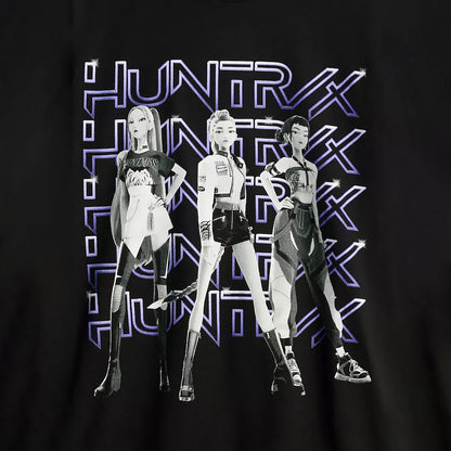 K-Pop Demon Hunters Men's Huntrix Logo Rumi Zoey Mira Short Sleeve Tee
