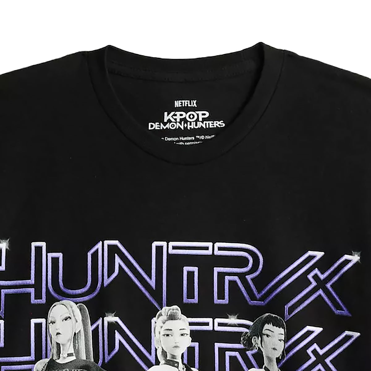K-Pop Demon Hunters Men's Huntrix Logo Rumi Zoey Mira Short Sleeve Tee