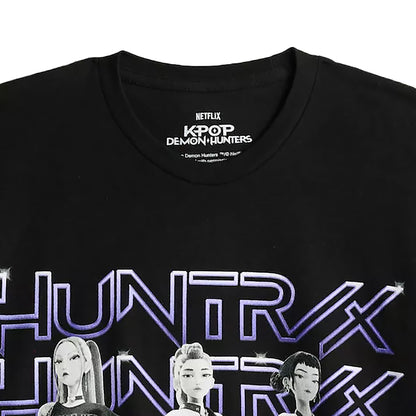 K-Pop Demon Hunters Men's Huntrix Logo Rumi Zoey Mira Short Sleeve Tee