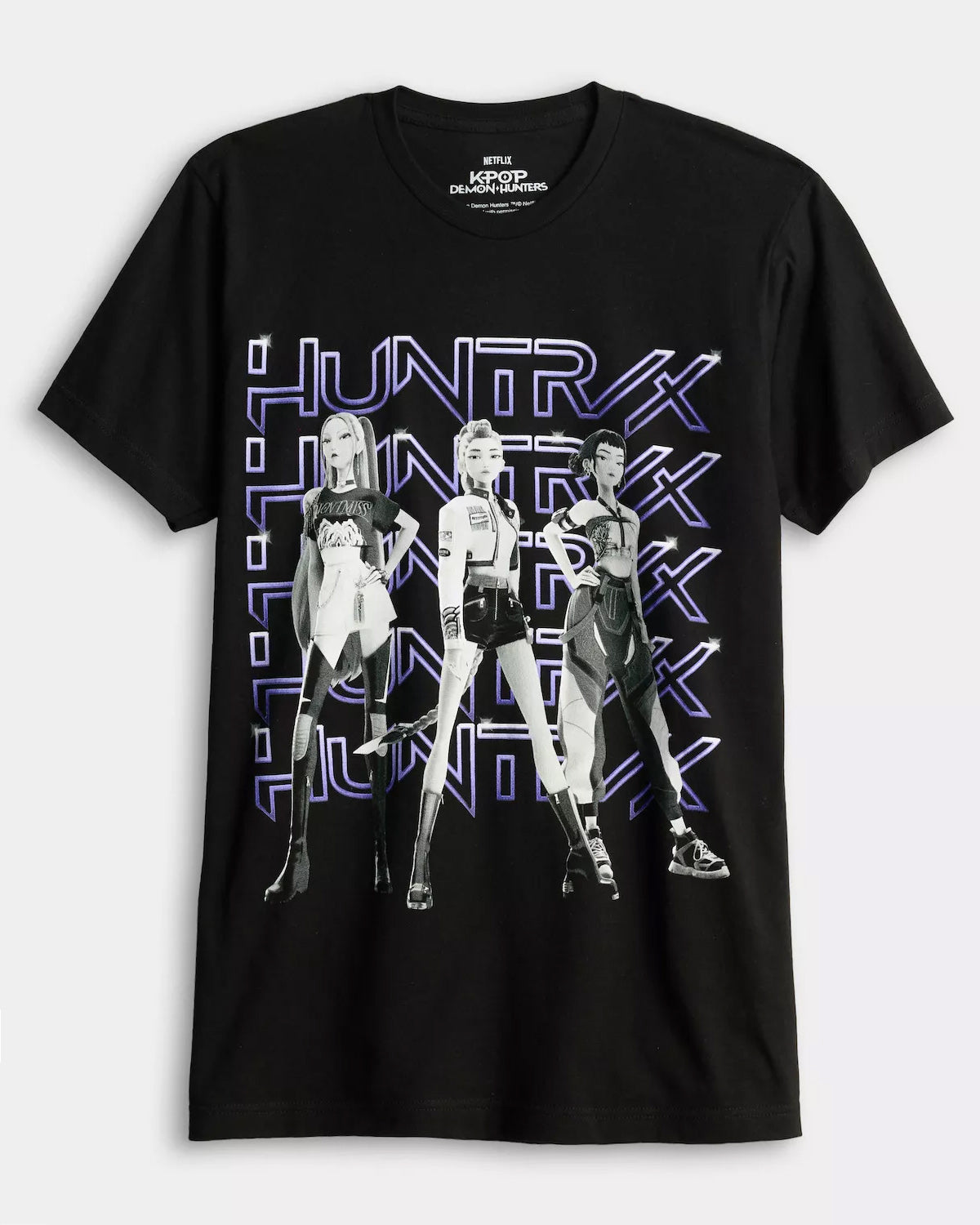 K-Pop Demon Hunters Men's Huntrix Logo Rumi Zoey Mira Short Sleeve Tee