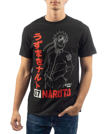 Naruto Uzumaki T-Shirt Men's Naruto Sketch Short Sleeve Graphic Top