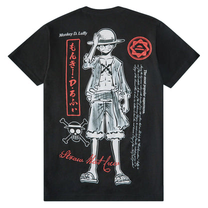 One Piece Shirt Men's Luffy Front and Back Print Short Sleeve Tee
