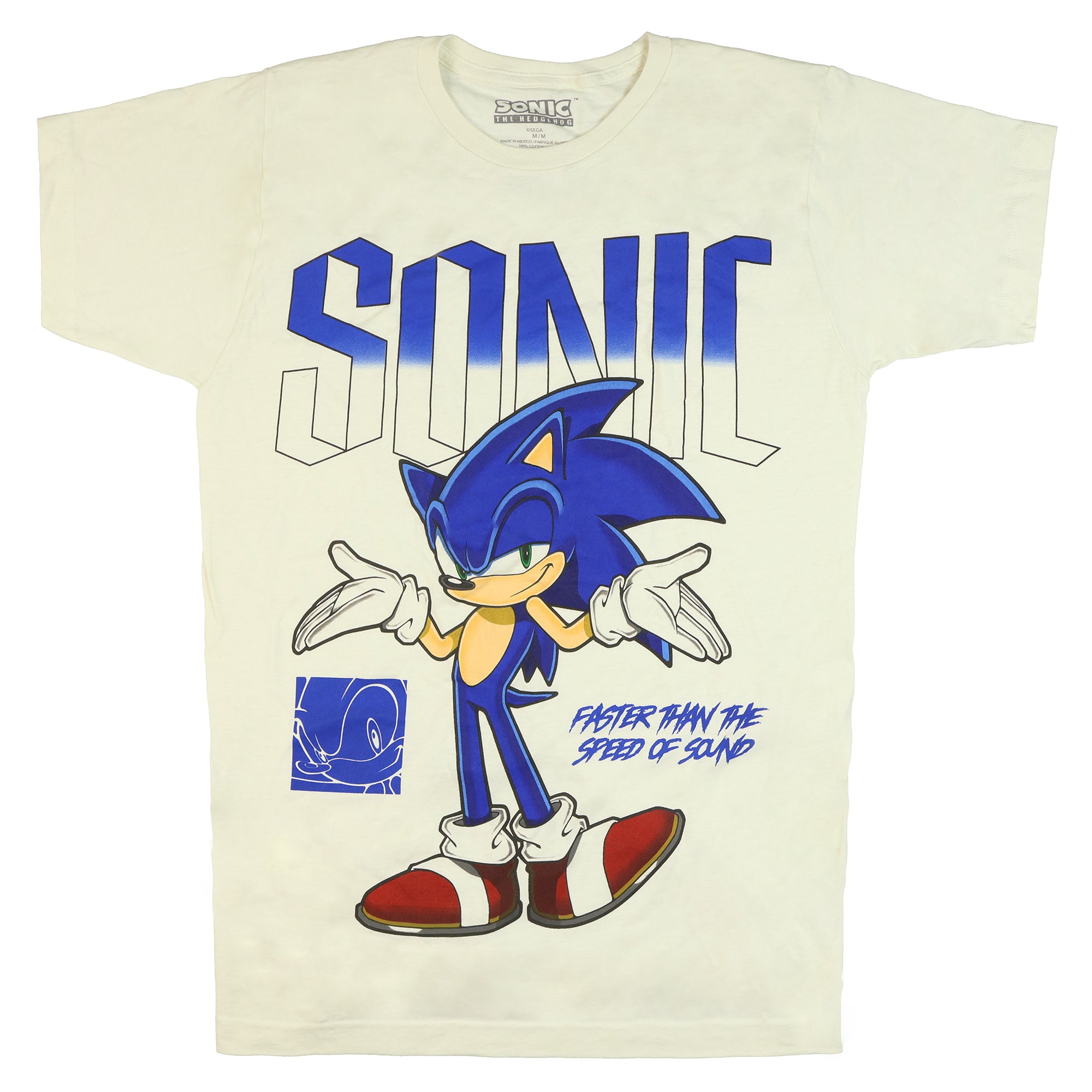 Sonic The Hedgehog Shirt Men's Faster Than The Speed Of Sound Short Sleeve
